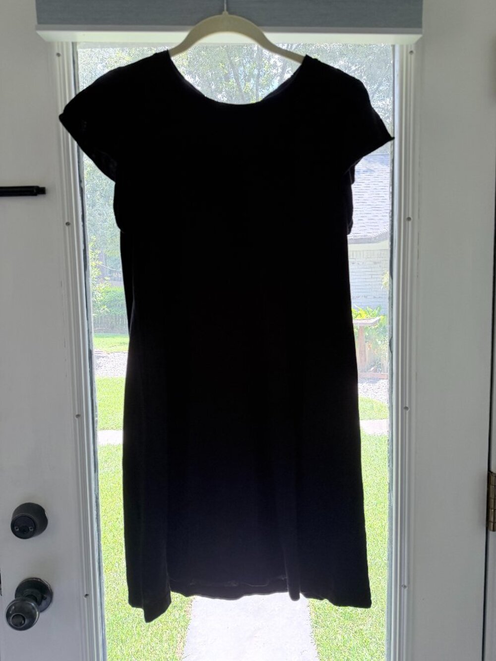 Michael Stars Dena Ruffle T Shirt Dress-Black-Medium
